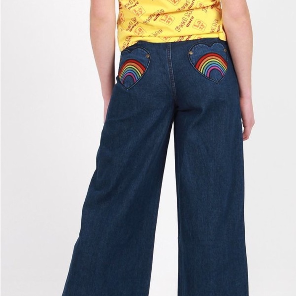 Lazy Oaf Wide Leg Rainbow Pocket Jeans